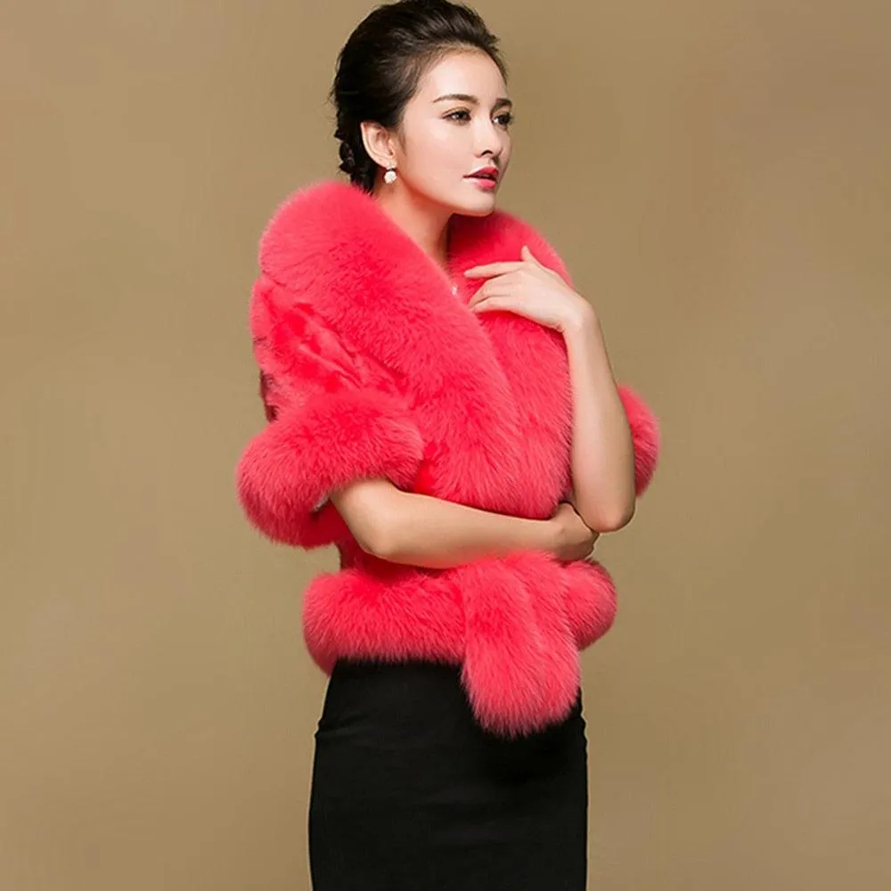 New Women Fashion Real Mink Fur Short Poncho Coat With Real Fox Collar 100% Real Natural Mink Fur And Fox Fur Shawl Overcoat