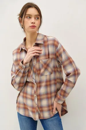 Oversized Cotton Flannel Shirt