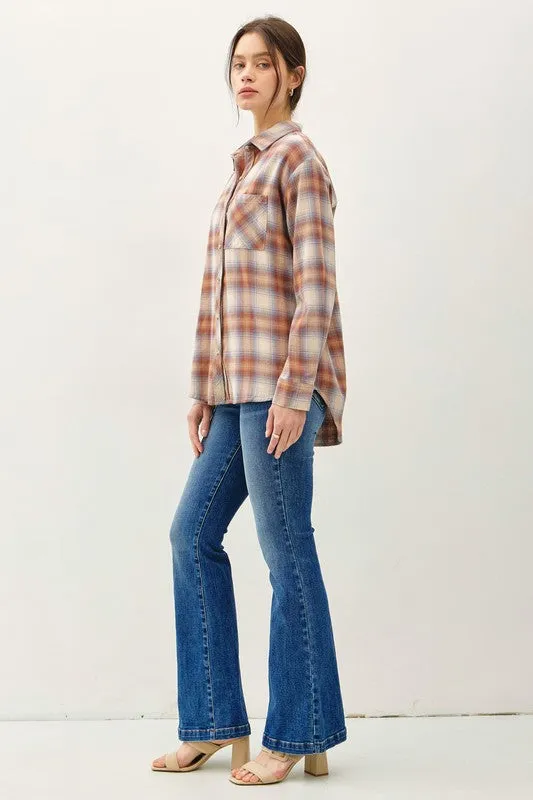 Oversized Cotton Flannel Shirt
