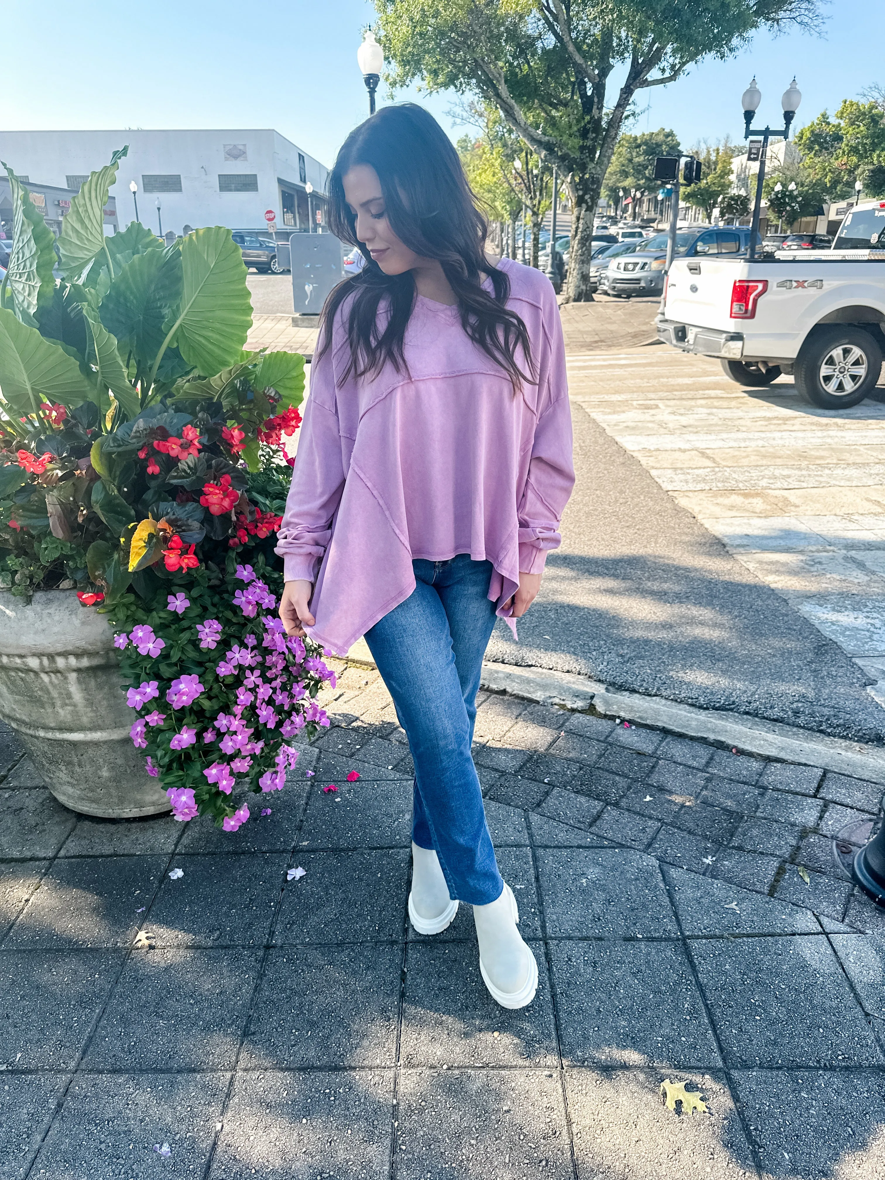 Oversized Exposed Seams Top