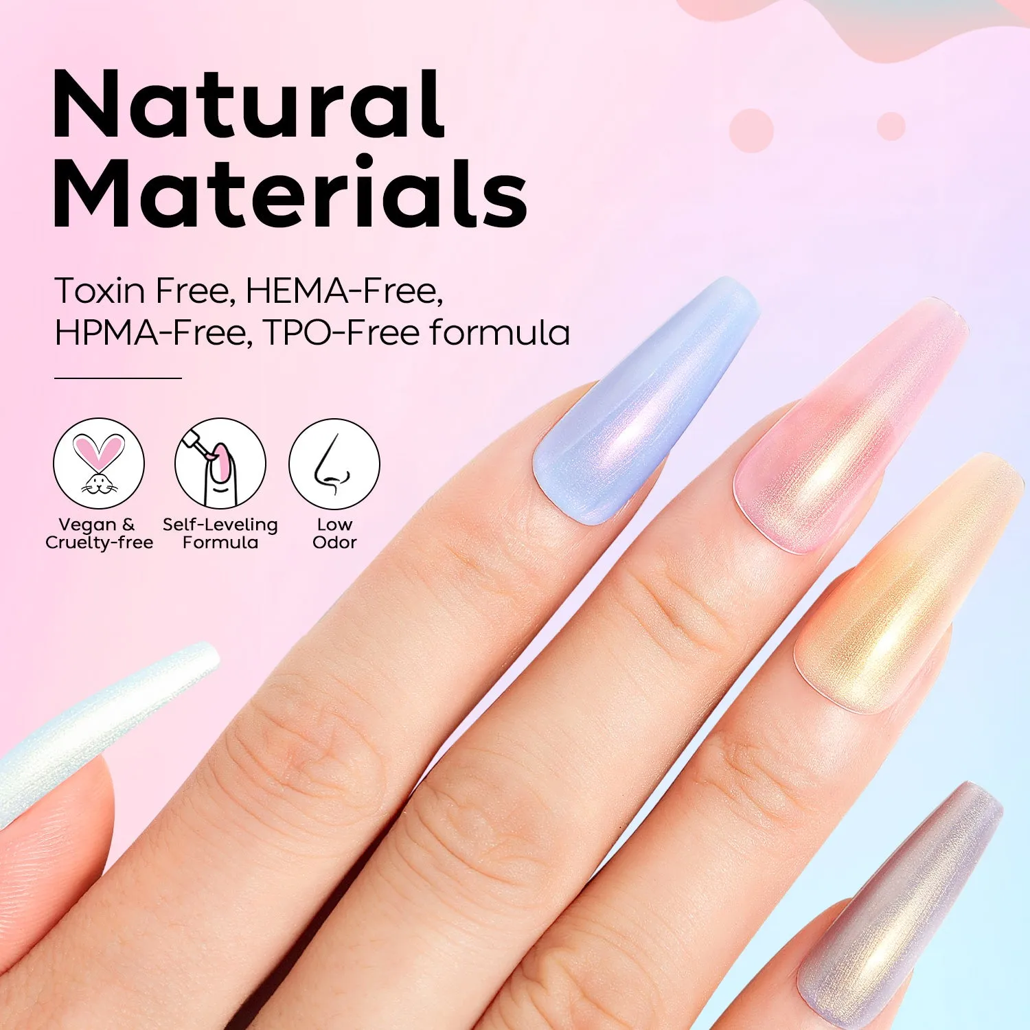 Pearl Rainbow Shimmer Nail Art Top Coat Set