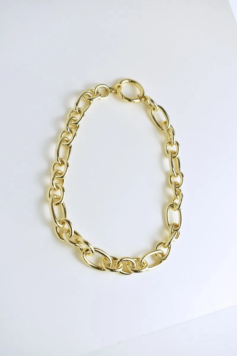 Peta   Jain Shaylee Chunky Chain Link Necklace - Gold