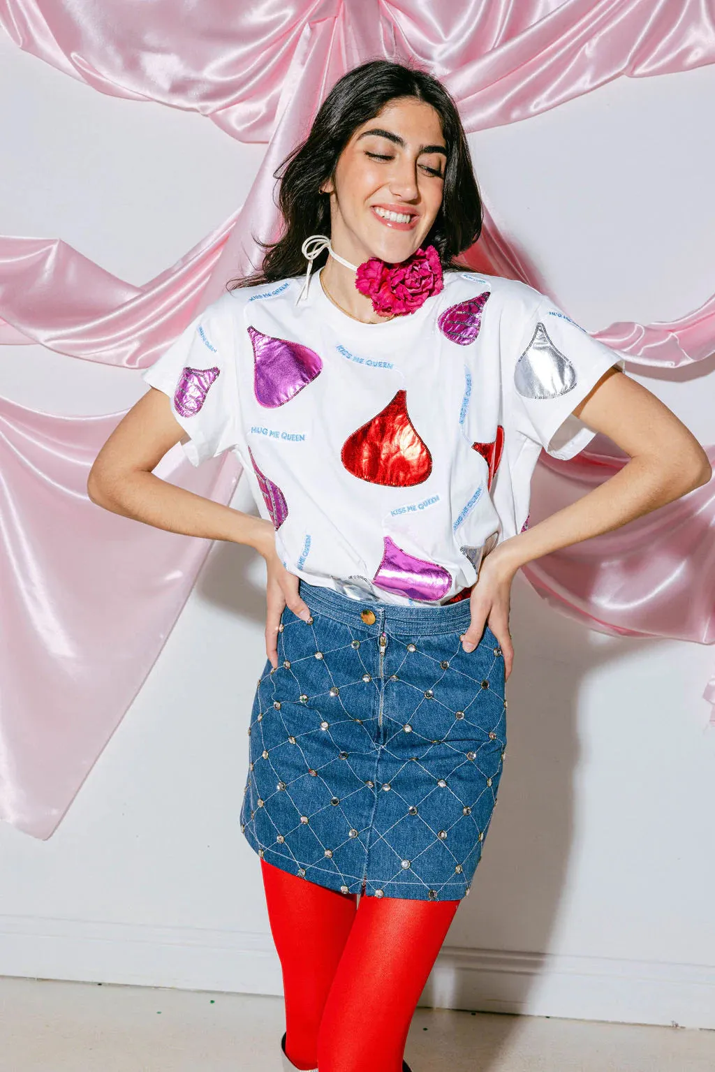 Queen Of Sparkles White Kiss Tee