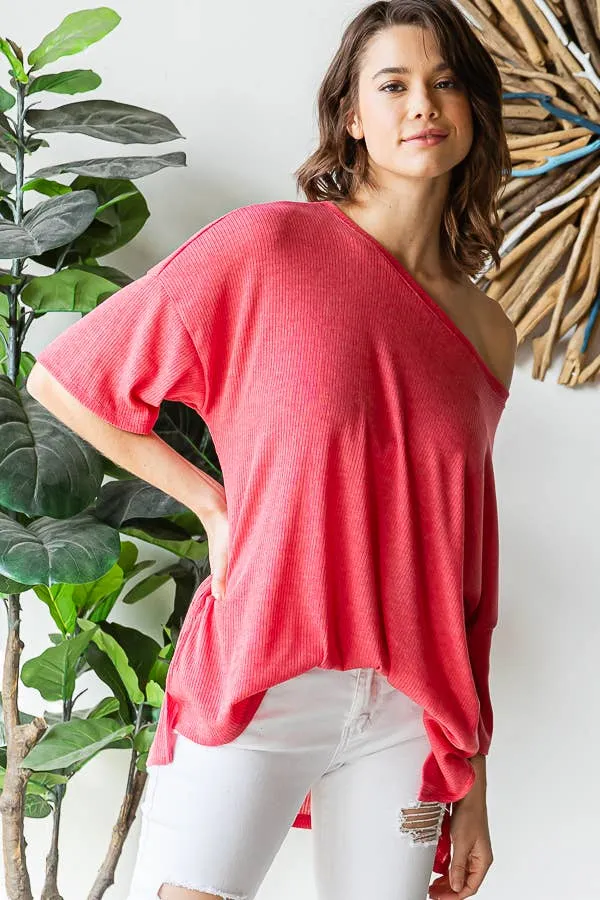 Ribbed Oversized Top