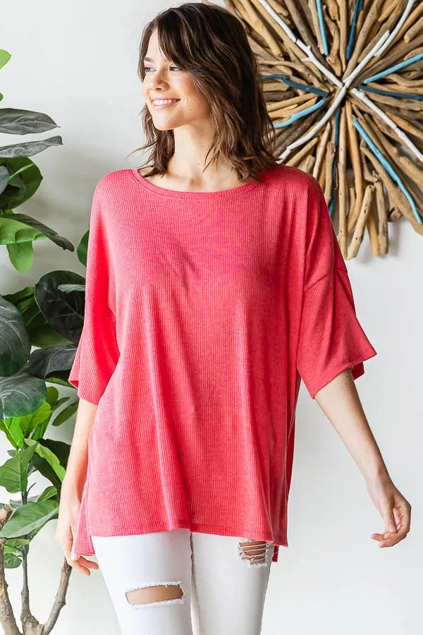 Ribbed Oversized Top