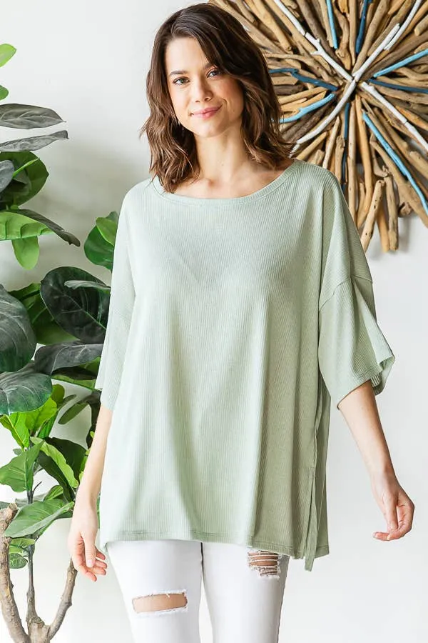 Ribbed Oversized Top