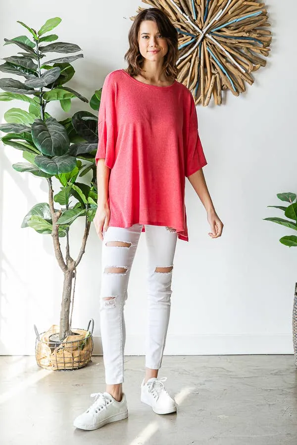 Ribbed Oversized Top