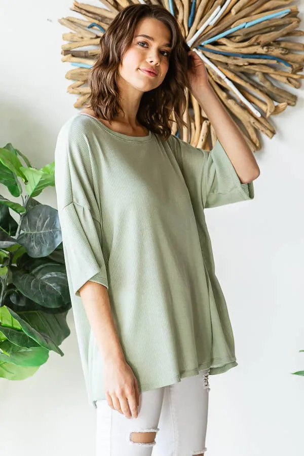Ribbed Oversized Top