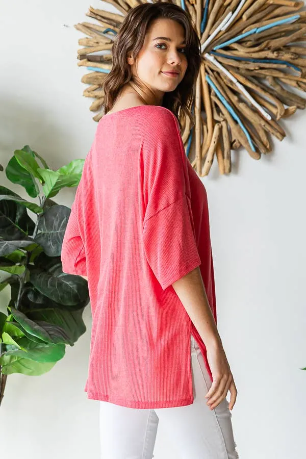 Ribbed Oversized Top