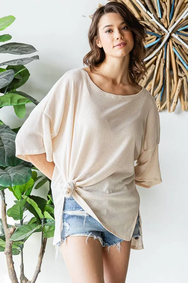 Ribbed Oversized Top