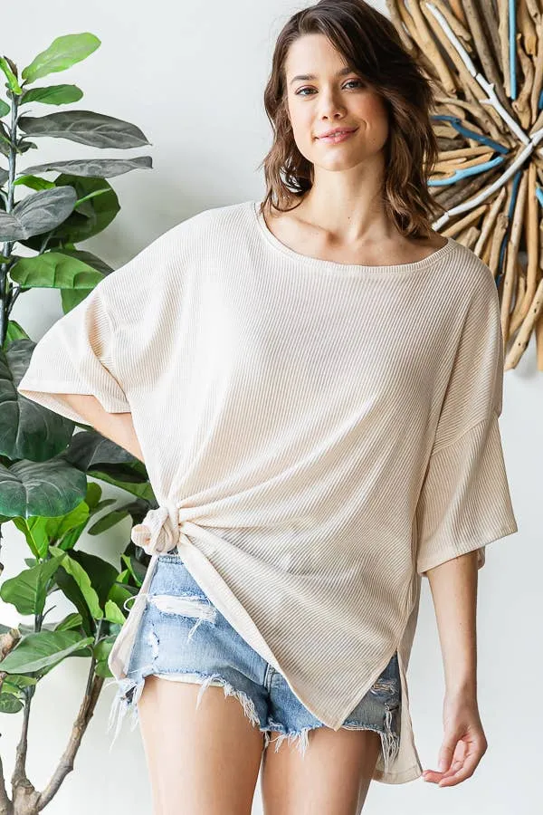 Ribbed Oversized Top