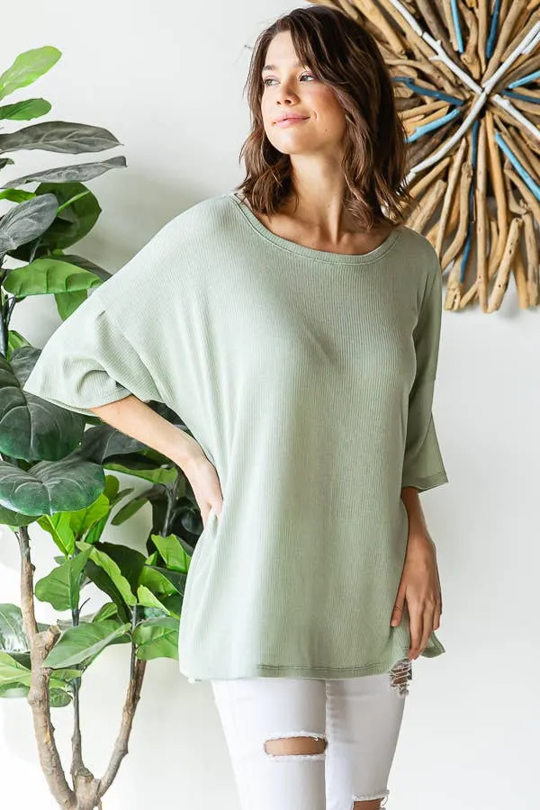 Ribbed Oversized Top