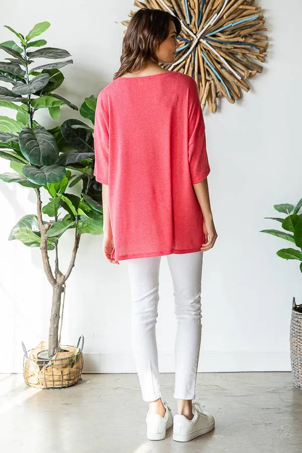 Ribbed Oversized Top