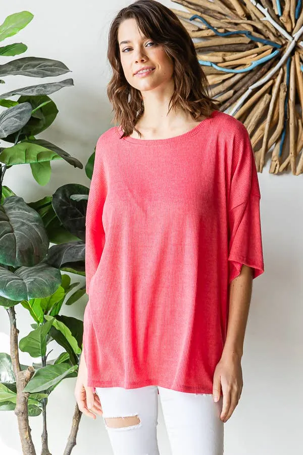 Ribbed Oversized Top