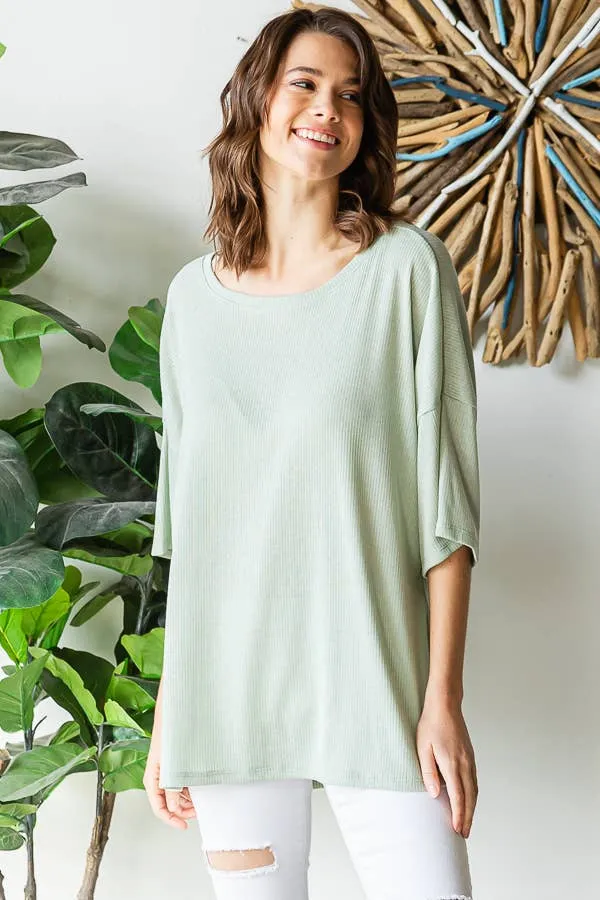 Ribbed Oversized Top