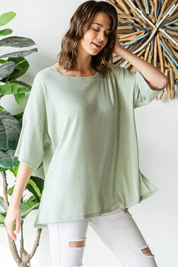 Ribbed Oversized Top