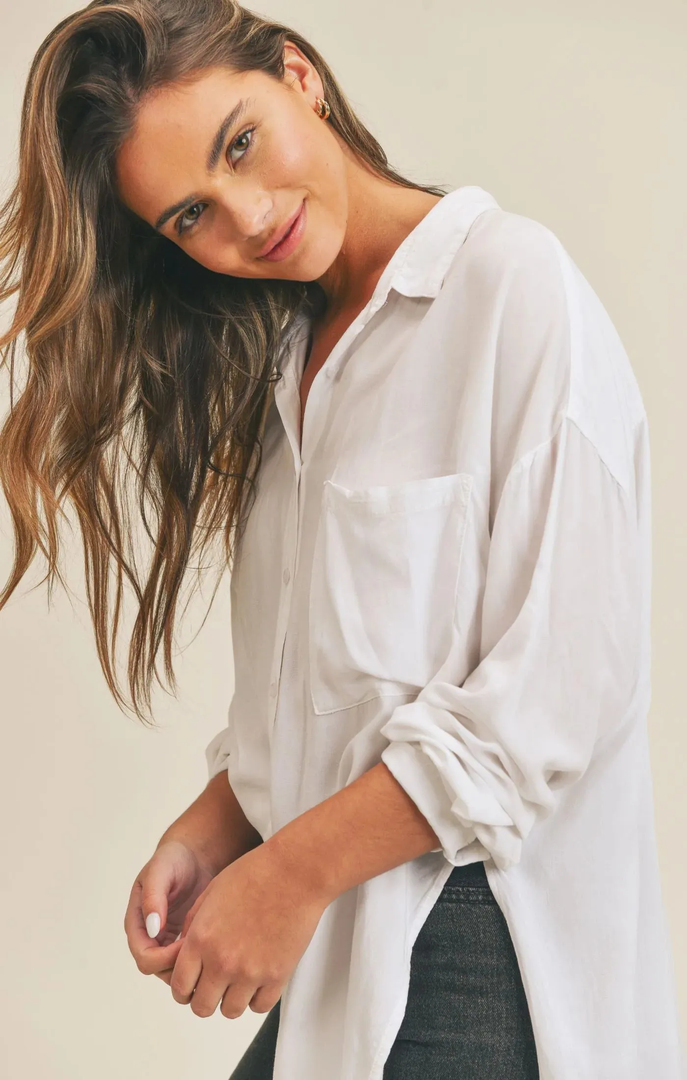 Sadie & Sage Hear You Say Oversized Top