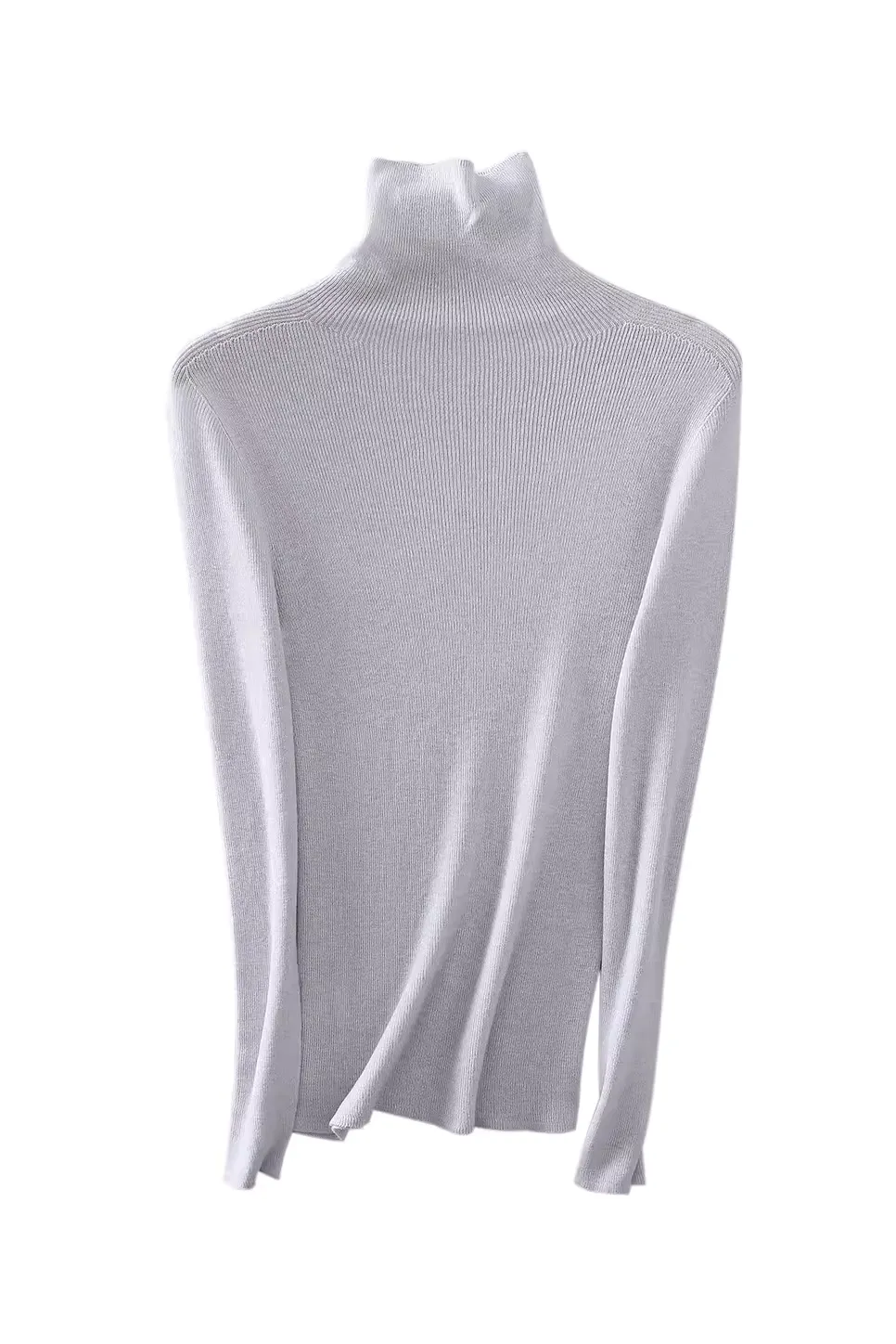 Seamless Washable Wool Turtleneck Sweater