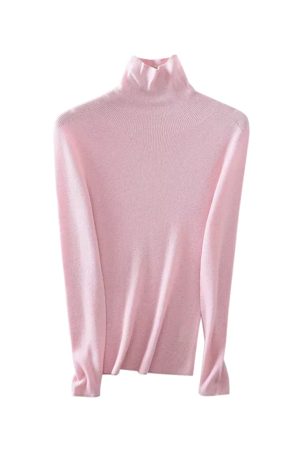 Seamless Washable Wool Turtleneck Sweater