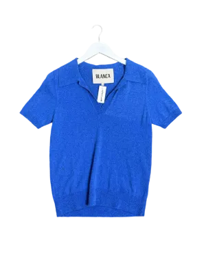 Size XS/S - Blanca Blue Boucle Polo Top