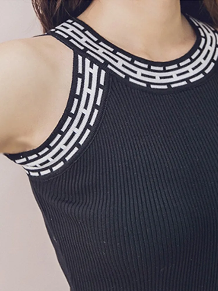 Sleeveless Knitting Bandage Dress