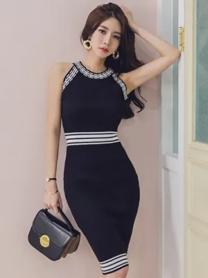 Sleeveless Knitting Bandage Dress