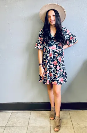 STACCATO- Floral Print Baby Doll Dress