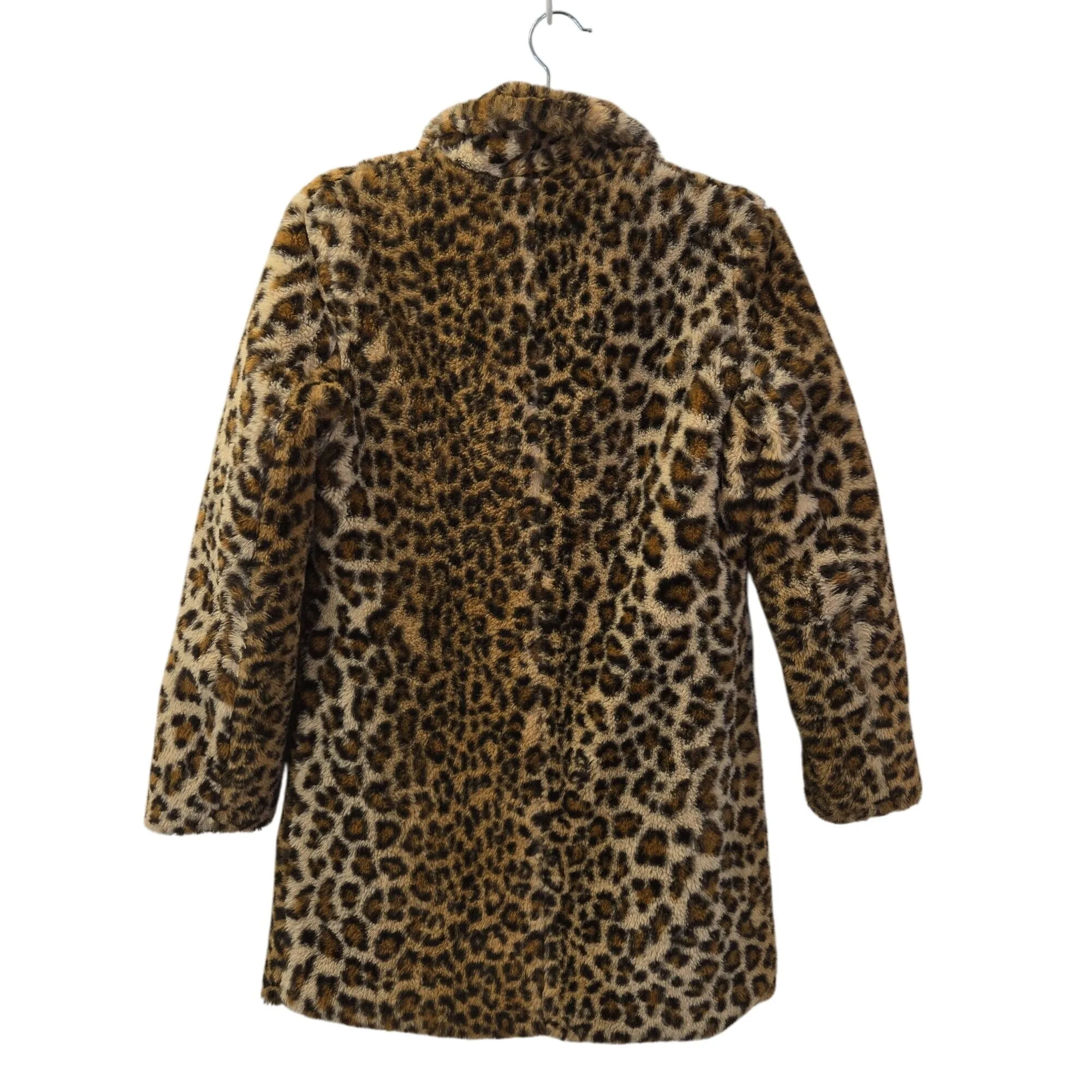 Straight to Hell Wanda Leopard Print Faux Fur Teddy Coat Size XS