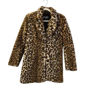 Straight to Hell Wanda Leopard Print Faux Fur Teddy Coat Size XS
