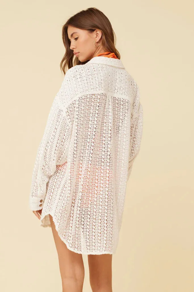 Surf Gypsy Vertical Stripe Crochet Top