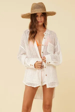 Surf Gypsy Vertical Stripe Crochet Top