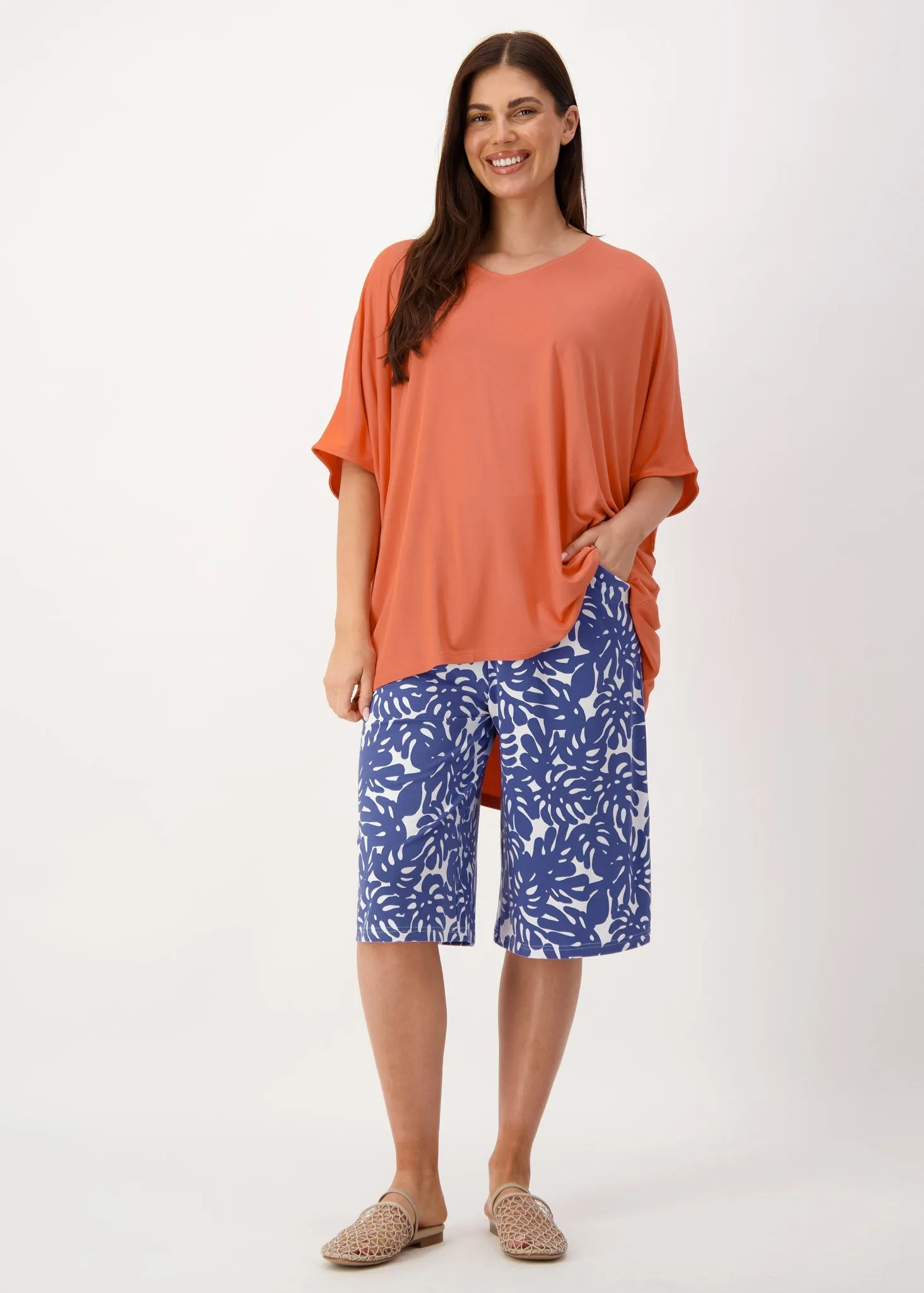 Tavera Oversized Bamboo Top - Coral