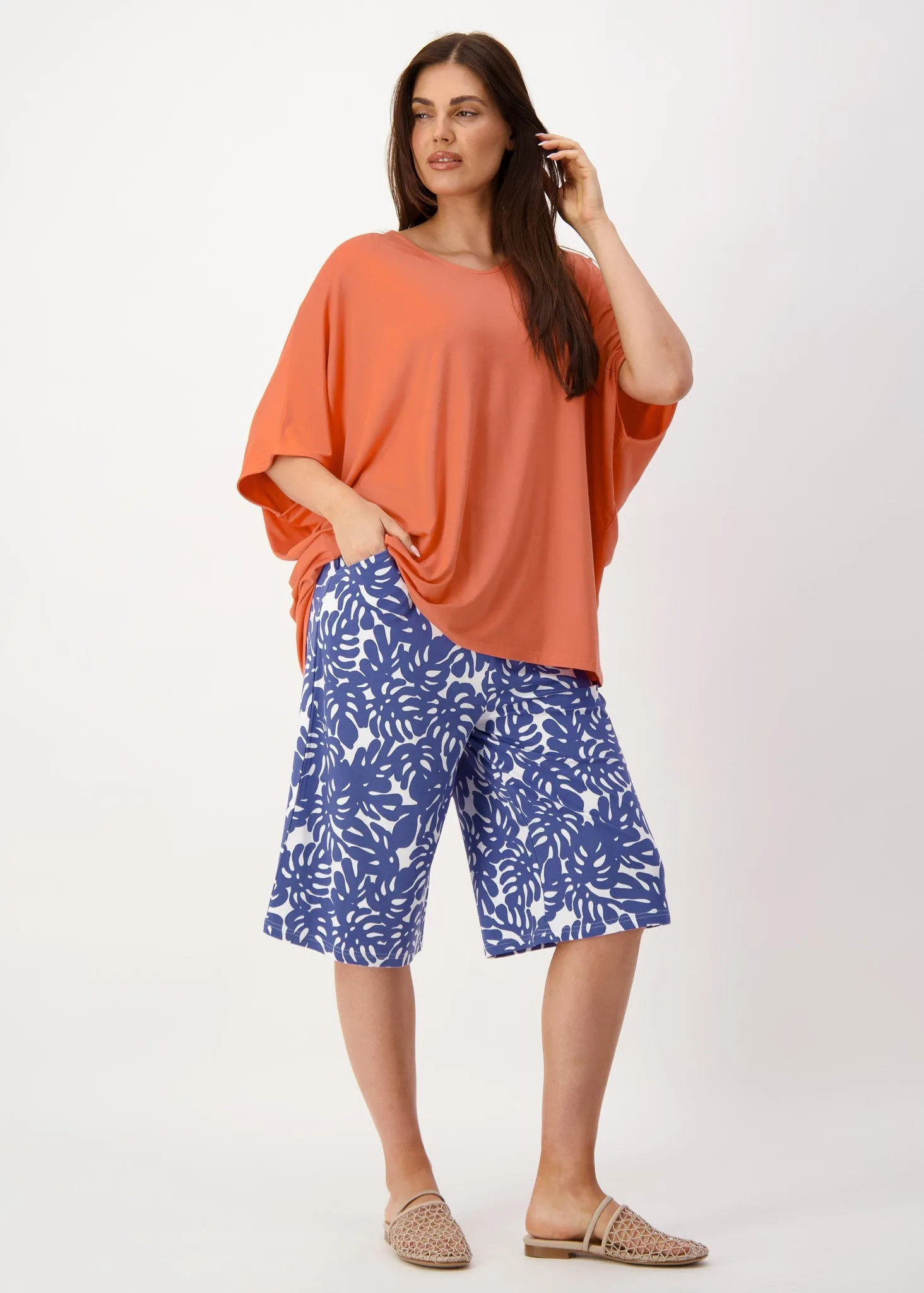 Tavera Oversized Bamboo Top - Coral