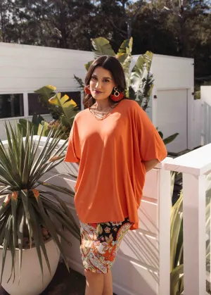 Tavera Oversized Bamboo Top - Coral