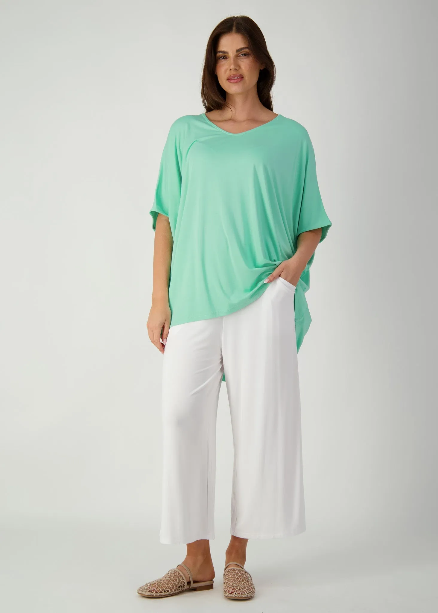 Tavera Oversized Bamboo Top - Turquoise