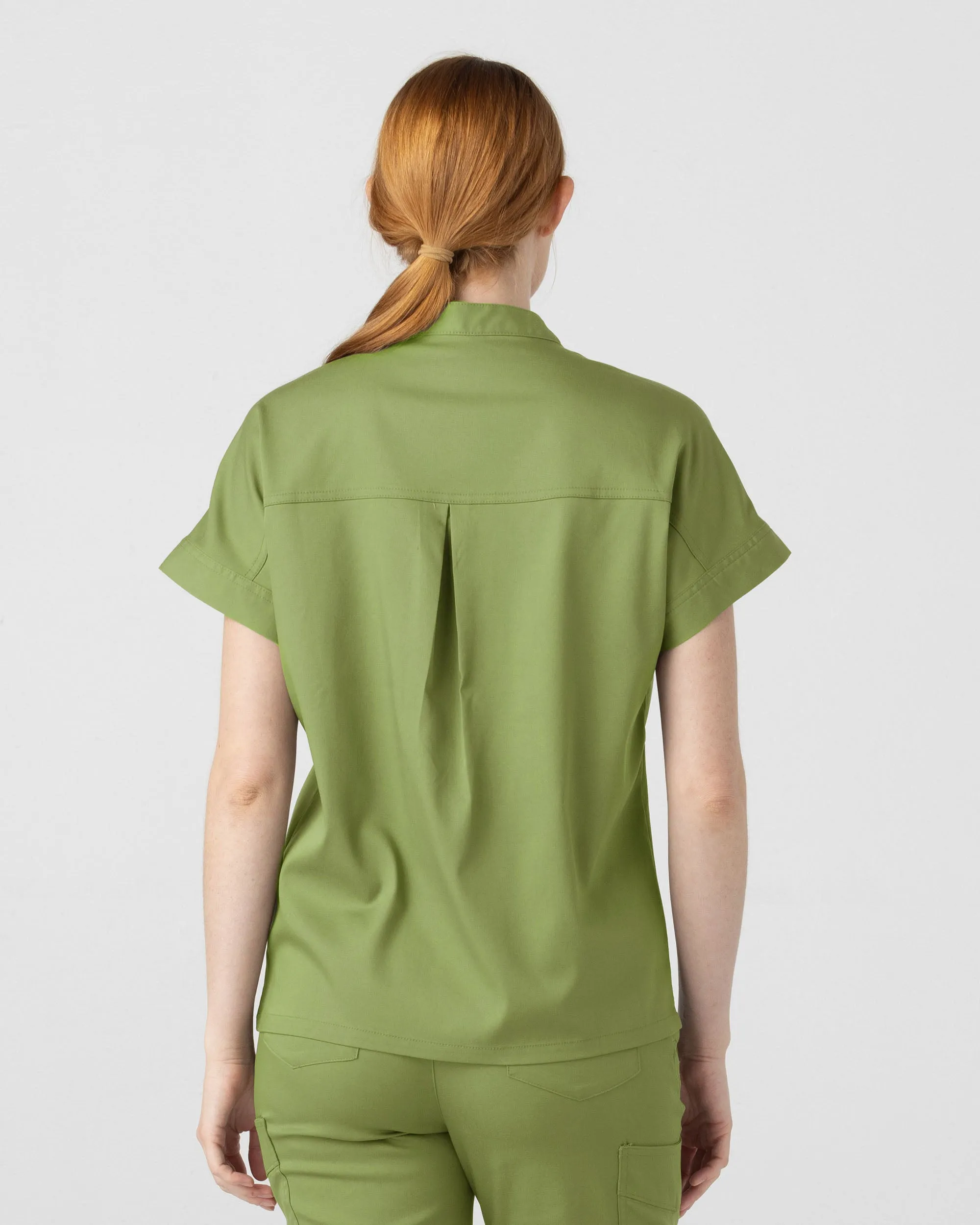 TENCEL™ Fiji‎ ‎ Banded Collar Scrub Top