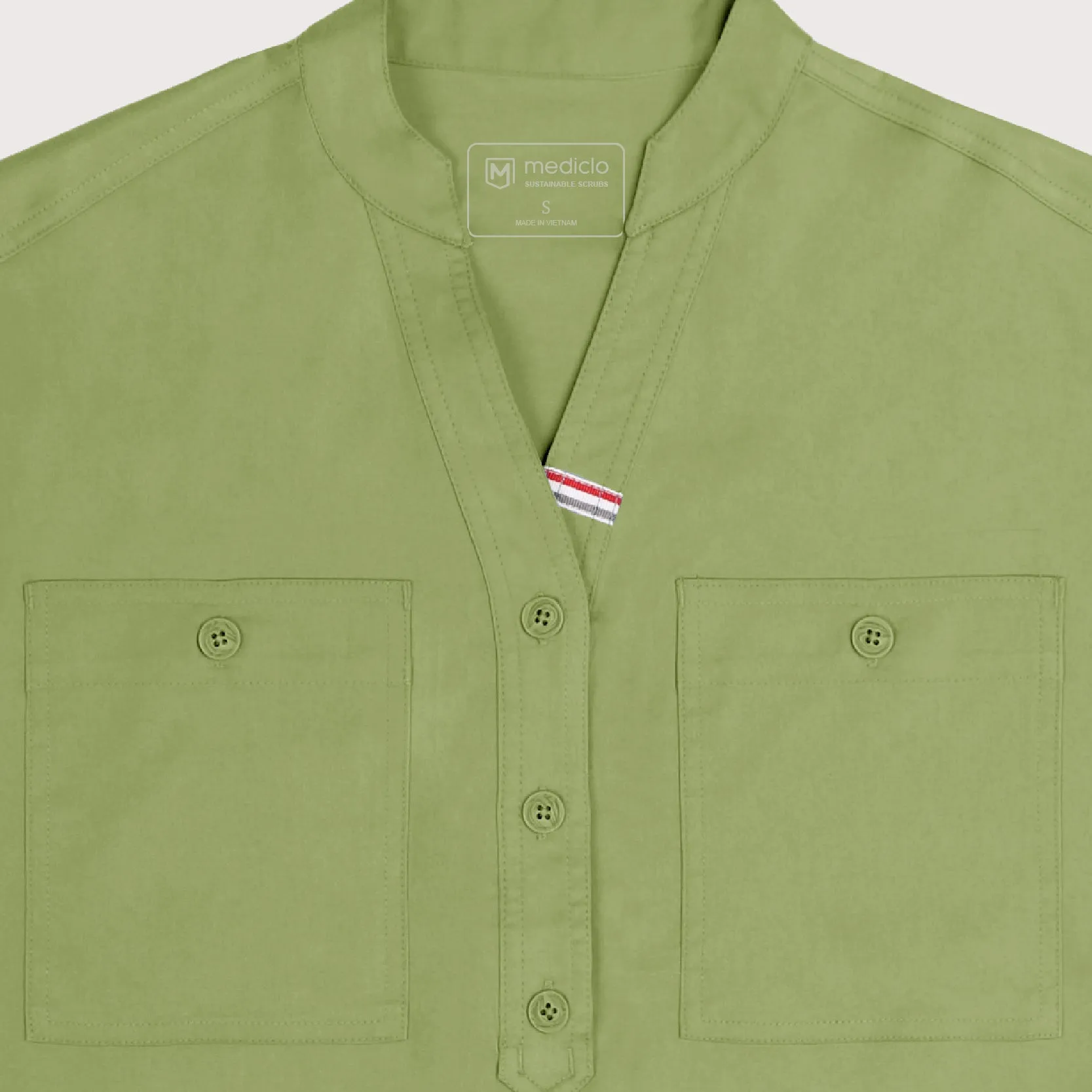 TENCEL™ Fiji‎ ‎ Banded Collar Scrub Top