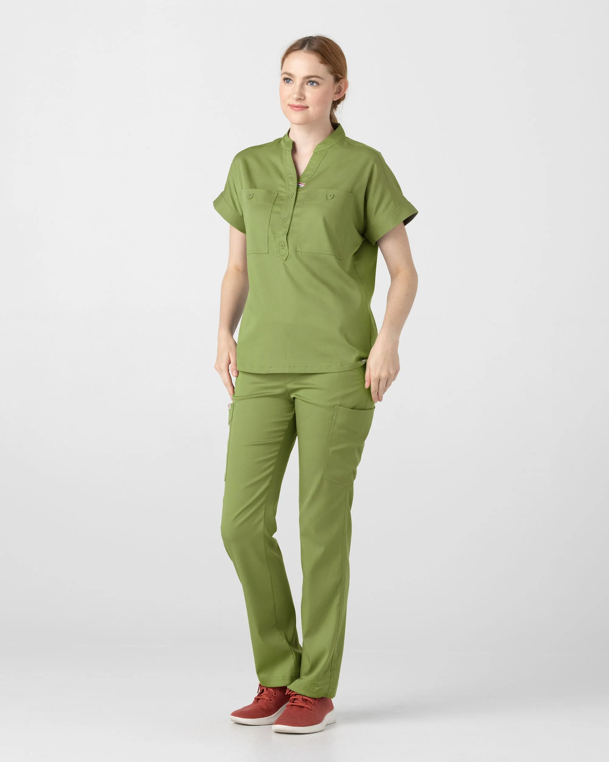 TENCEL™ Fiji‎ ‎ Banded Collar Scrub Top