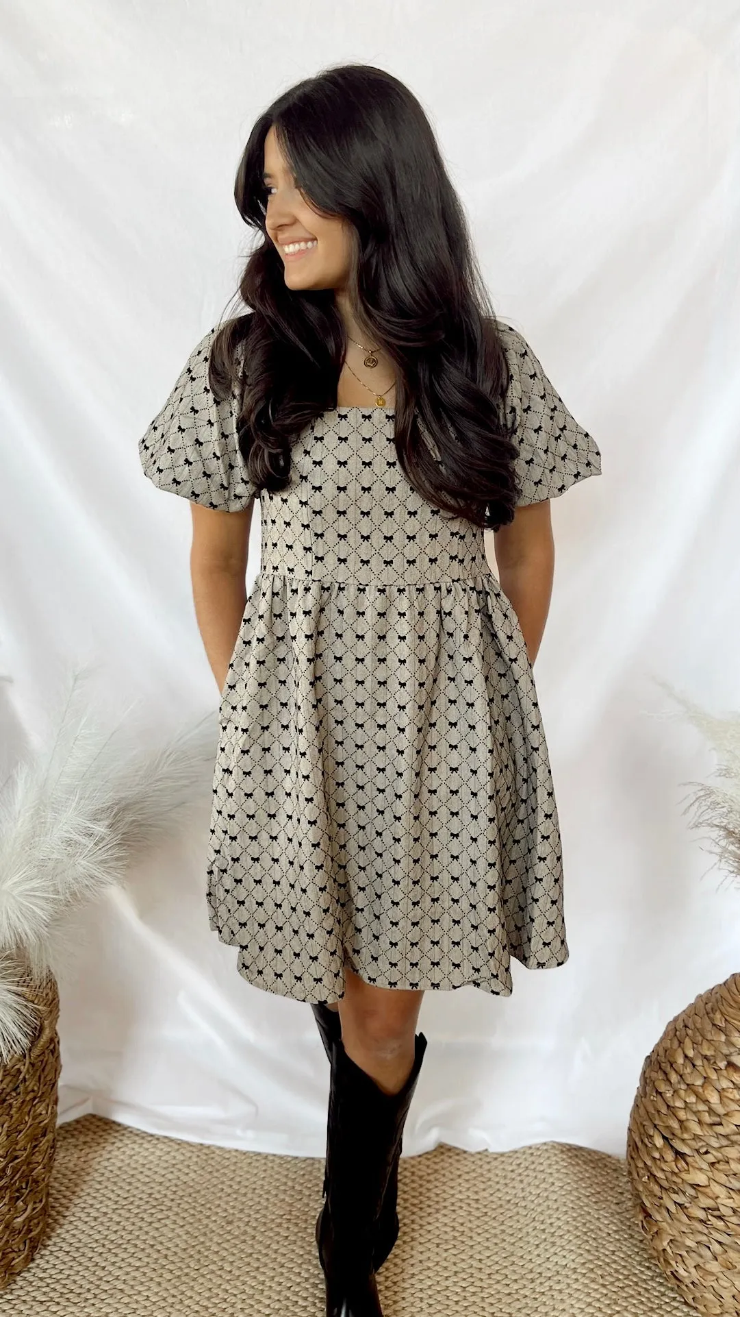 The Black Classic Bow Dress