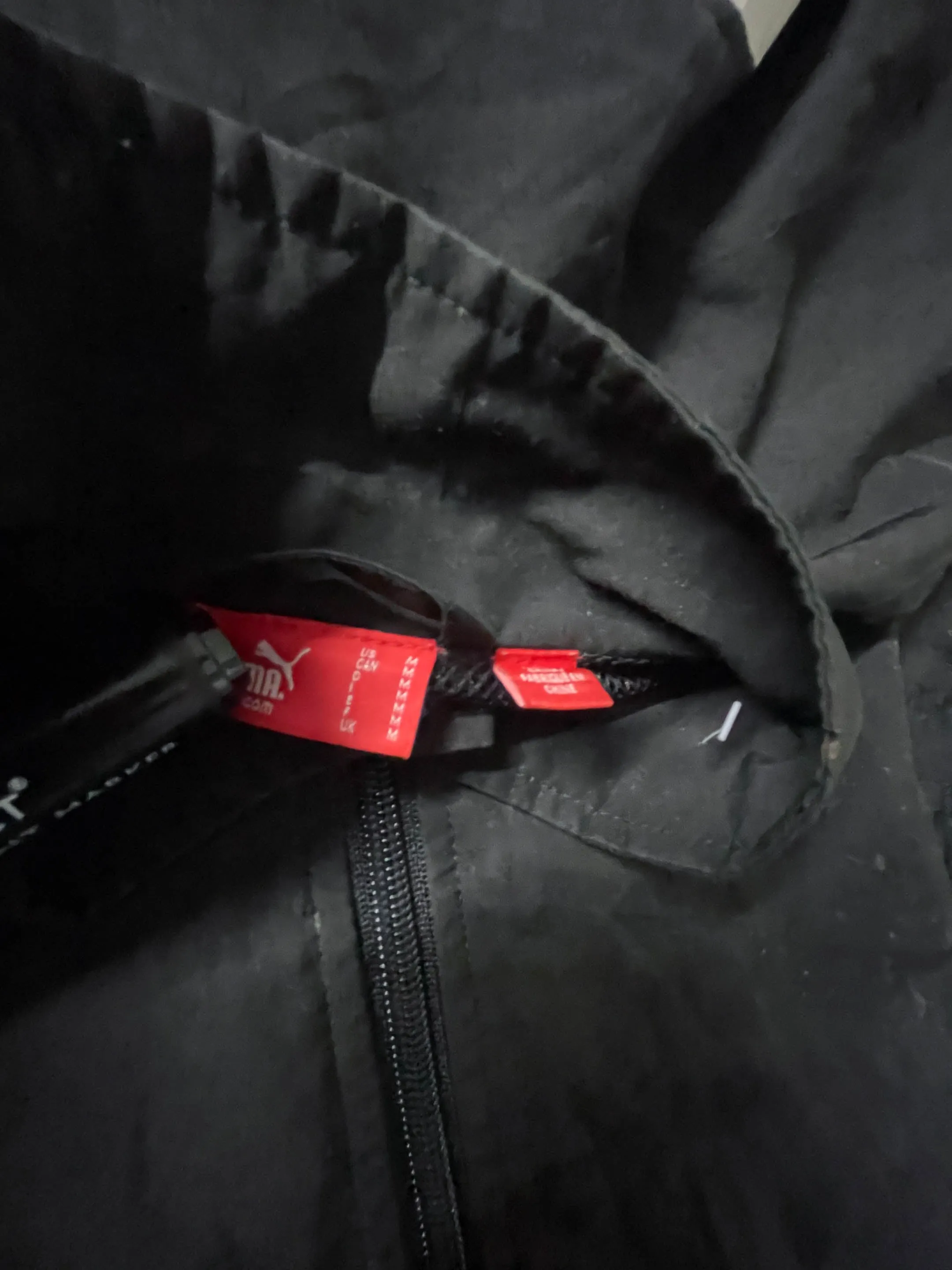 Vintage men's black Puma Castlenau Le nez Le cres full zip track top in M|L 31 W 23|SKU 3885
