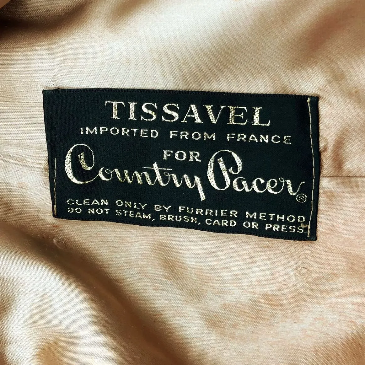 Vintage Tassavel Women's Luxury Imported French Long Tan Fur Fashion Coat
