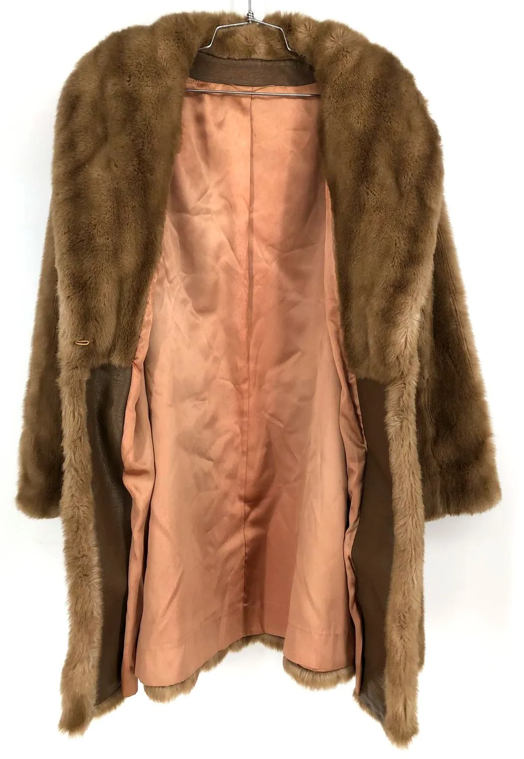 Vintage Tassavel Women's Luxury Imported French Long Tan Fur Fashion Coat