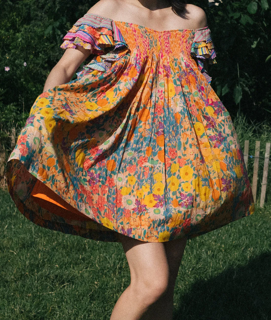 Wild Poppy Cotton Mini Dress