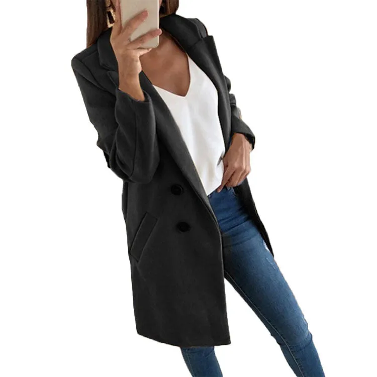 Women Long Buttoned Coat