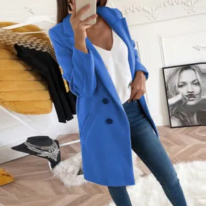 Women Long Buttoned Coat