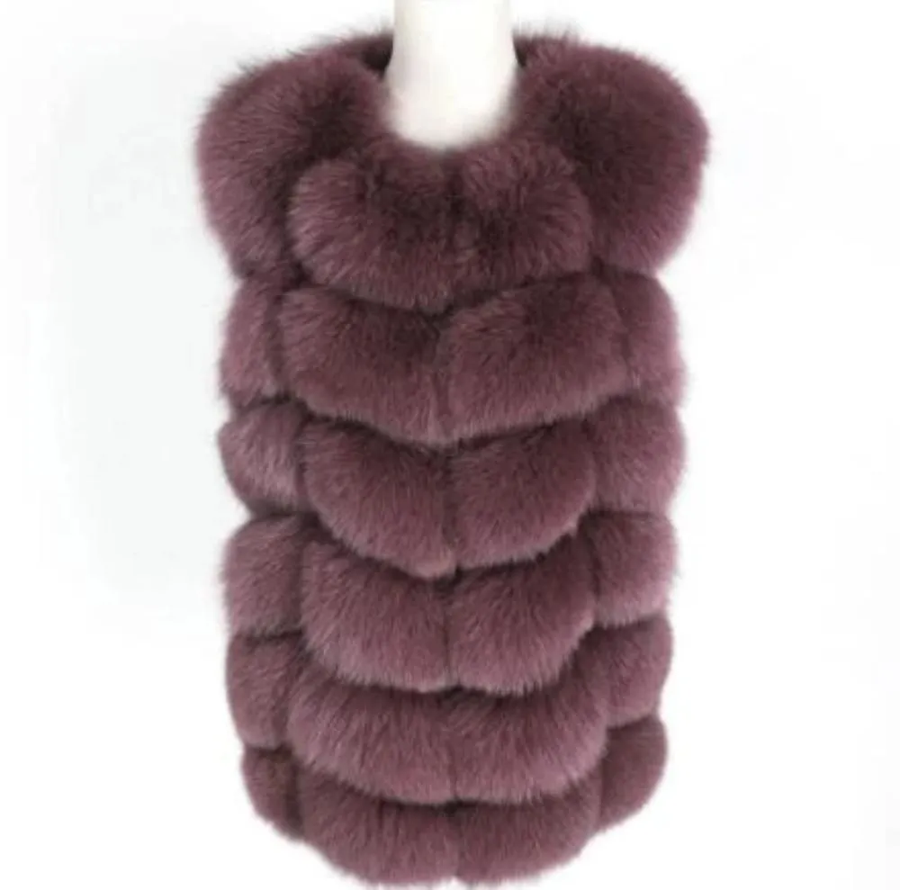 Women's Autumn/Winter Casual Real Fox O-Neck Short Vest