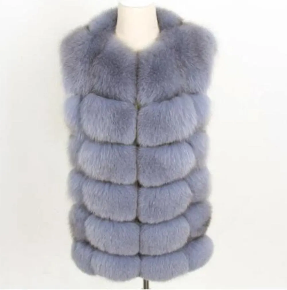 Women's Autumn/Winter Casual Real Fox O-Neck Short Vest