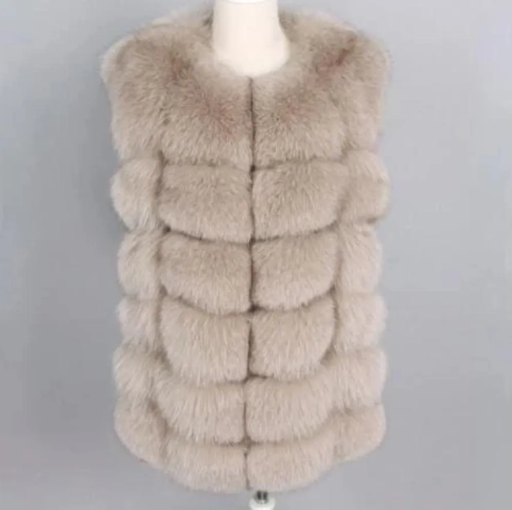 Women's Autumn/Winter Casual Real Fox O-Neck Short Vest