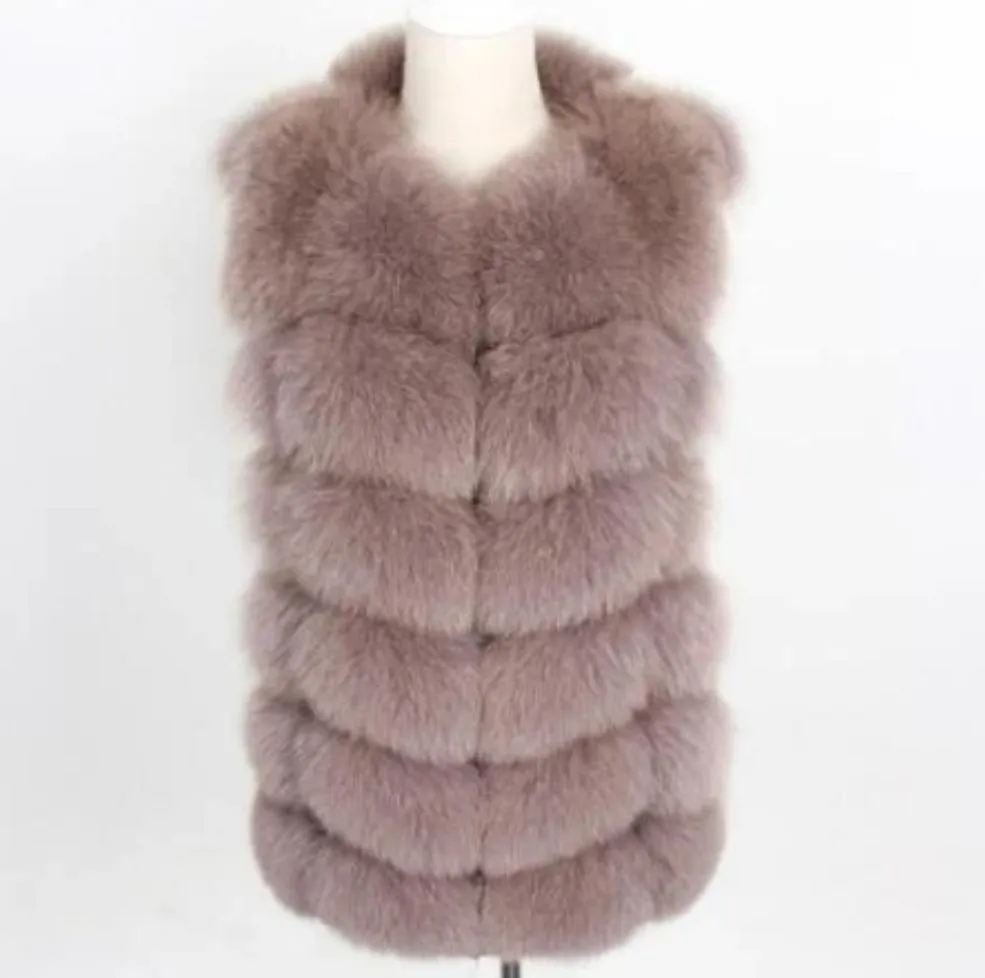 Women's Autumn/Winter Casual Real Fox O-Neck Short Vest