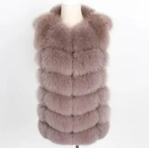 Women's Autumn/Winter Casual Real Fox O-Neck Short Vest